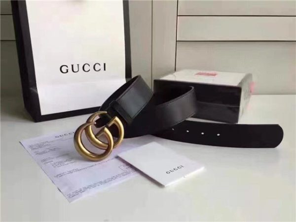Gucci Leather Belt Replica with Double G Buckle (Varied Colors)