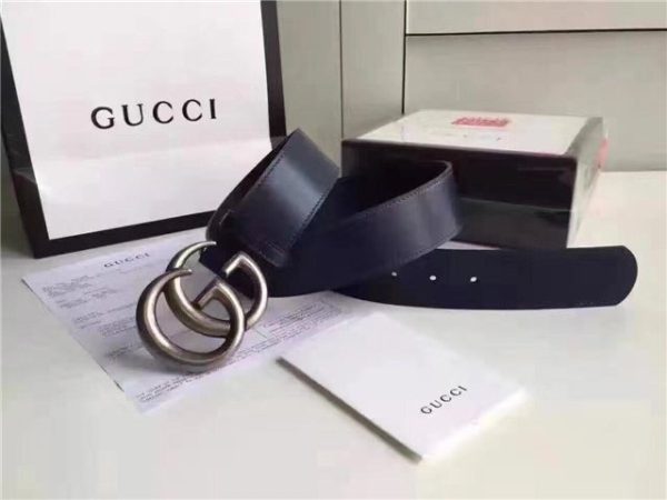 Gucci Leather Belt Replica with Double G Buckle (Varied Colors) - Image 29