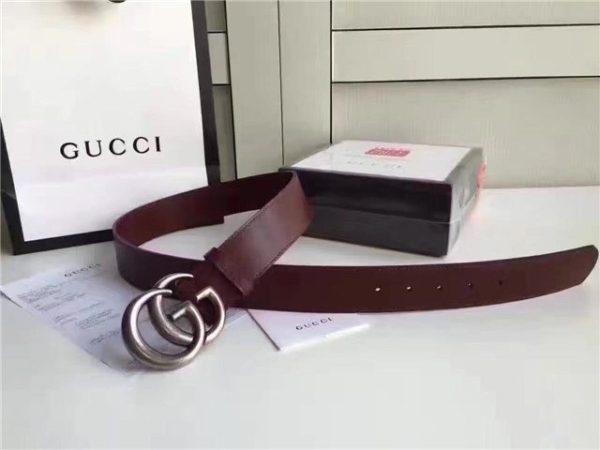 Gucci Leather Belt Replica with Double G Buckle (Varied Colors) - Image 65