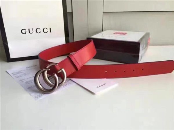 Gucci Leather Belt Replica with Double G Buckle (Varied Colors) - Image 83