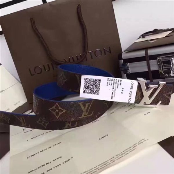 Louis Vuitton Initiales 30mm Reversible Belt (Blue)