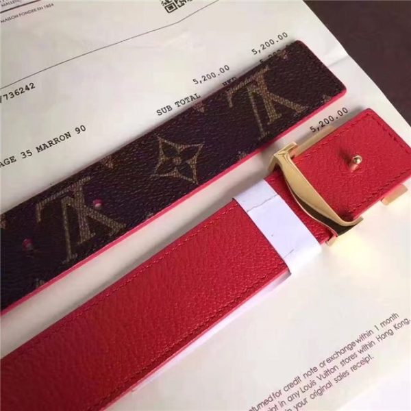 Louis Vuitton Initiales 30mm Reversible Belt (Red) - Image 6