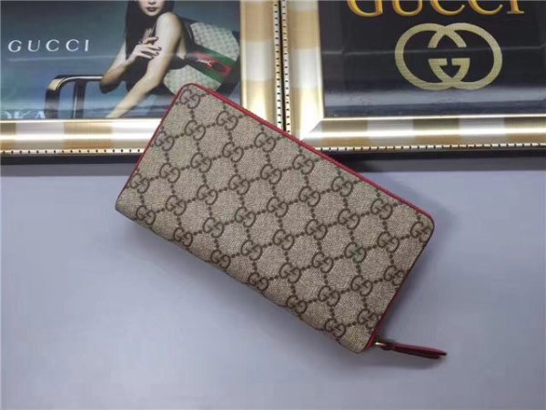 Gucci GG Supreme Zip Around Wallet With Cherries - Image 3