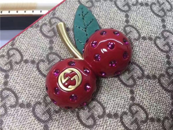Gucci GG Supreme Zip Around Wallet With Cherries - Image 4