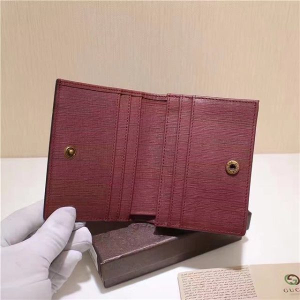 Gucci Card Case With Embroidered Face Red - Image 4