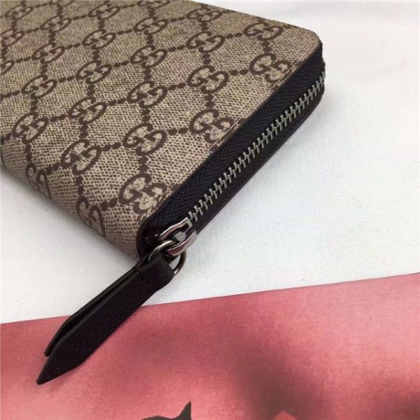 Gucci GG Supreme Zip Around Wallet Bee Print - Image 5