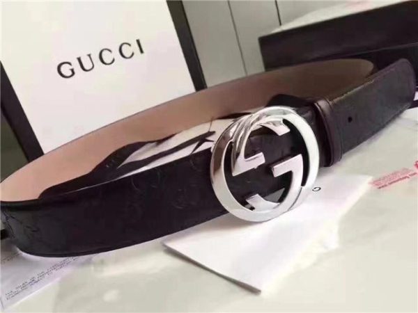 Gucci GG Signature Leather Replica Belt (Varied Colors) - Image 3