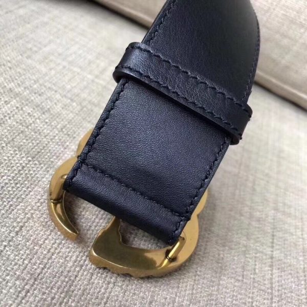 Gucci Leather Replica Belt Black w/ Pearl Double G - Image 6