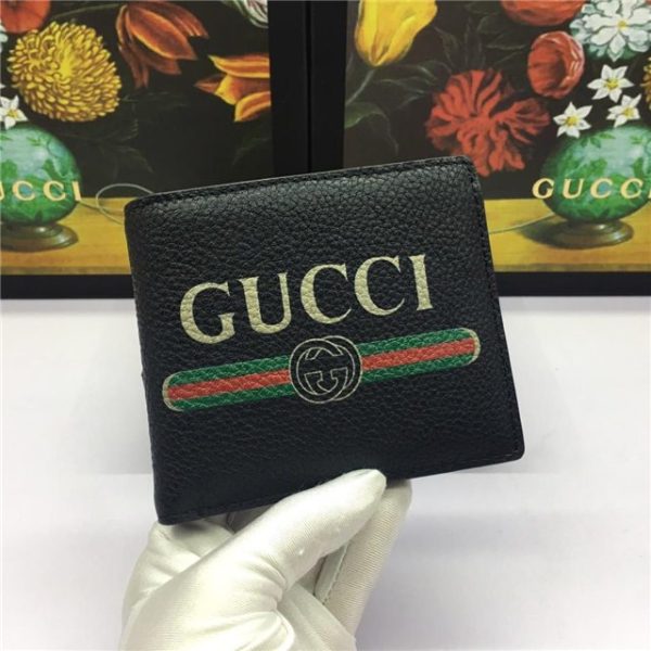 Gucci Print Leather Bi-Fold Wallet Black - Image 2