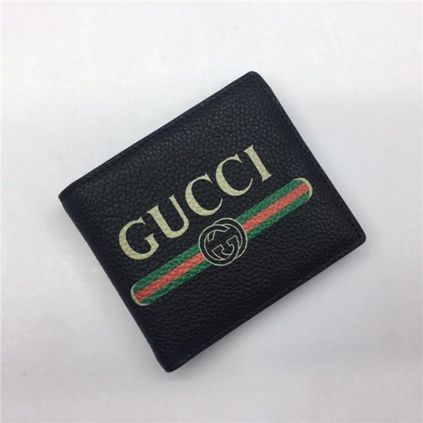 Gucci Print Leather Bi-Fold Wallet Black - Image 3