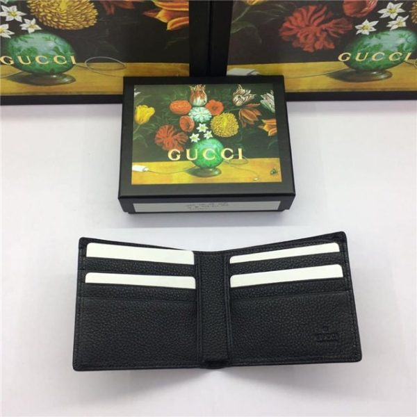 Gucci Print Leather Bi-Fold Wallet Black - Image 6