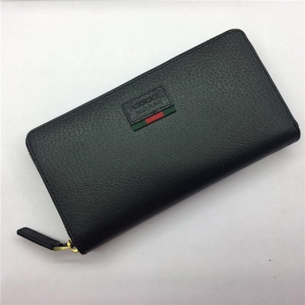 Gucci Leather Zip Around Replica Wallet With Web - Image 2