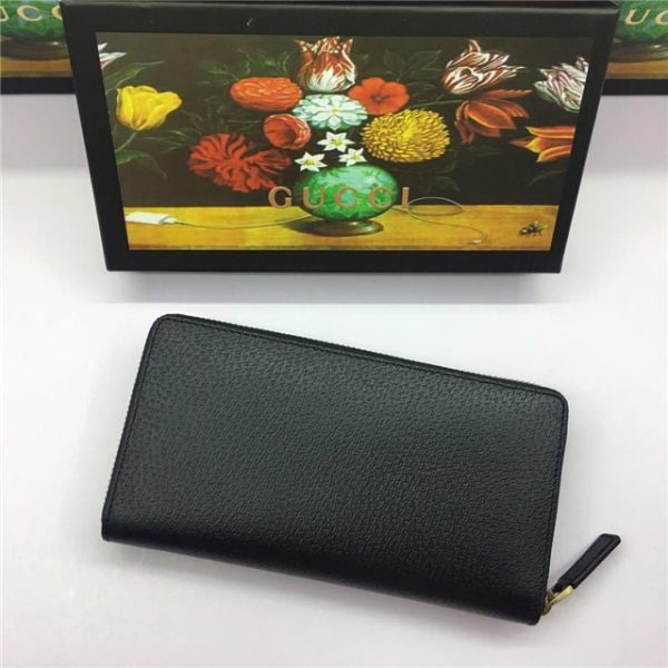 Gucci Leather Zip Around Replica Wallet With Web - Image 4