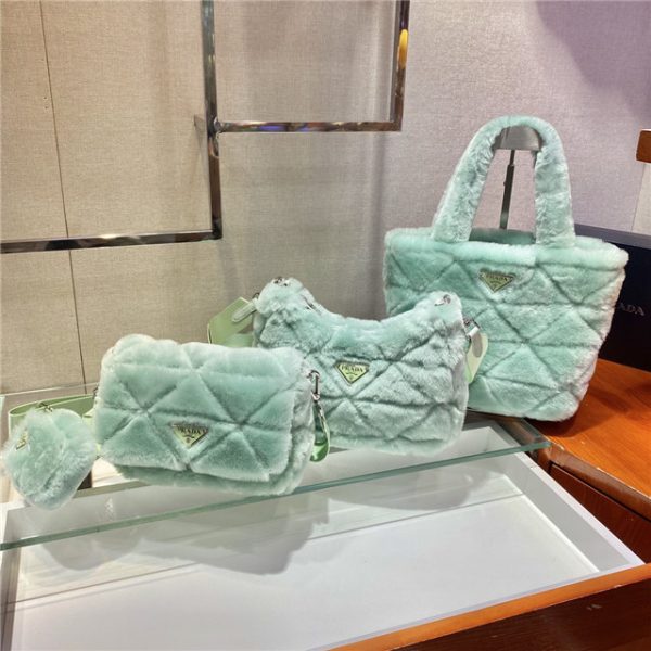 Prada Quilted Shearling Tote Bag (Varied Colors) 1BG378 - Image 20