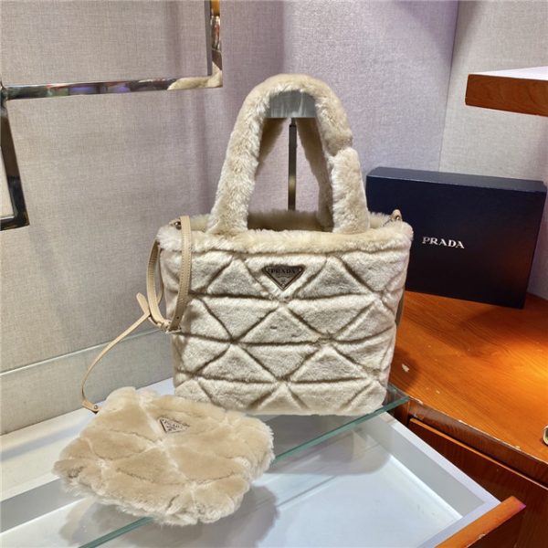 Prada Quilted Shearling Tote Bag (Varied Colors) 1BG378 - Image 40