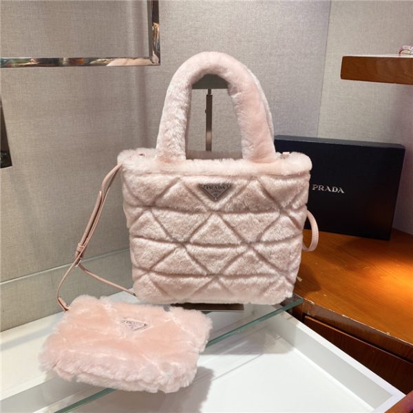 Prada Quilted Shearling Tote Bag (Varied Colors) 1BG378 - Image 22