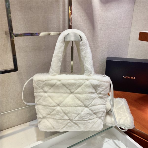 Prada Quilted Shearling Tote Bag (Varied Colors) 1BG378 - Image 32