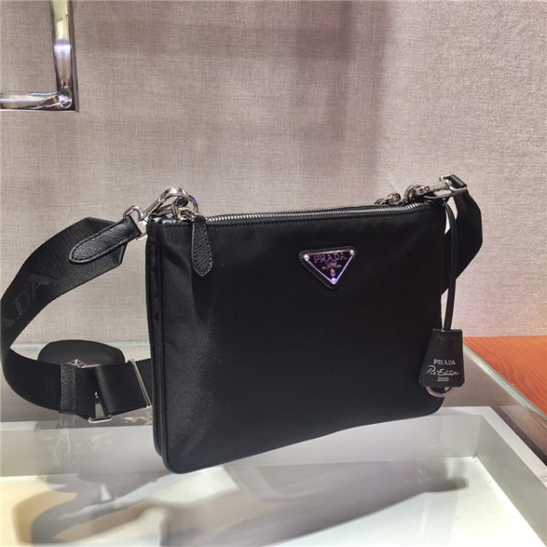 Prada Nylon Re-Edition 2000 Shoulder Bag Black 1BH046 - Image 5