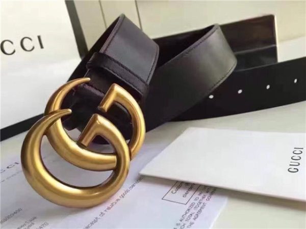 Gucci Leather Belt Replica with Double G Buckle (Varied Colors) - Image 3
