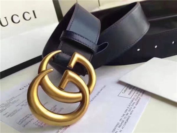 Gucci Leather Belt Replica with Double G Buckle (Varied Colors) - Image 21