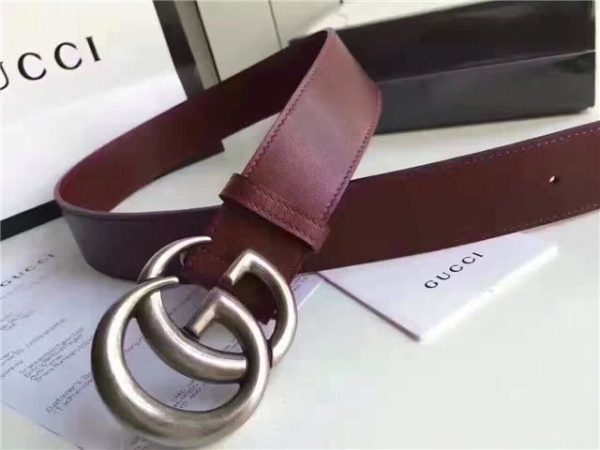 Gucci Leather Belt Replica with Double G Buckle (Varied Colors) - Image 66