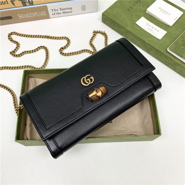 Gucci Diana Chain Wallet With Bamboo (Varied Colors) - Image 3