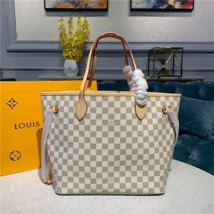 Louis Vuitton Damier Azur Neverfull Replica MM Rose Ballerine N41605