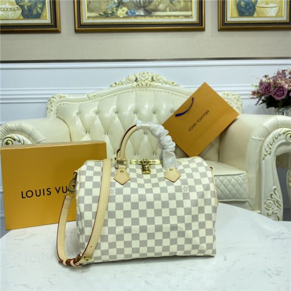 Louis Vuitton Speedy Replica Bandouliere 30 Damier Azur N41373