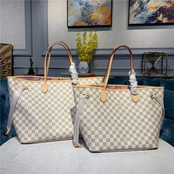 Louis Vuitton Damier Azur Replica Neverfull GM Rose Ballerine N41604 - Image 11