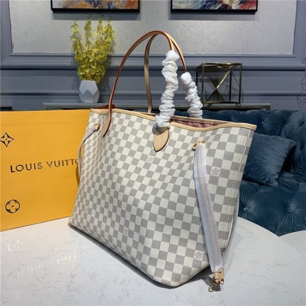 Louis Vuitton Damier Azur Replica Neverfull GM Rose Ballerine N41604 - Image 3