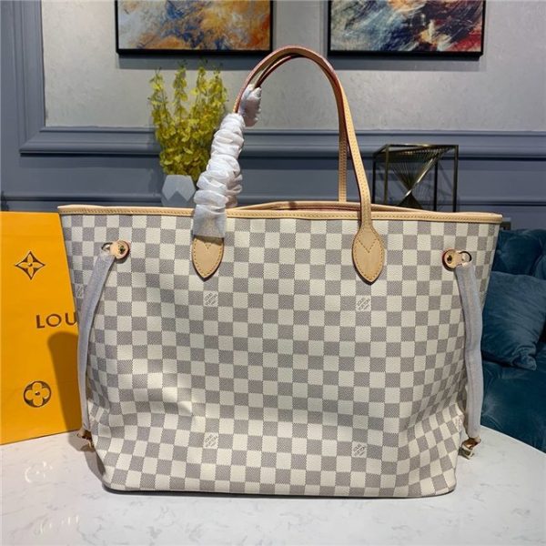 Louis Vuitton Damier Azur Replica Neverfull GM Rose Ballerine N41604 - Image 4