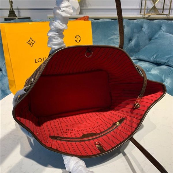 Louis Vuitton Damier Fake Neverfull MM Red N41358 - Image 9