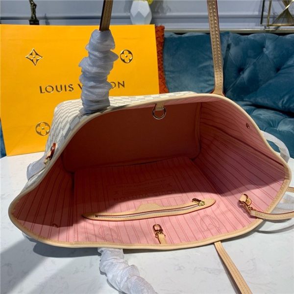 Louis Vuitton Damier Azur Neverfull Replica MM Rose Ballerine N41605 - Image 10