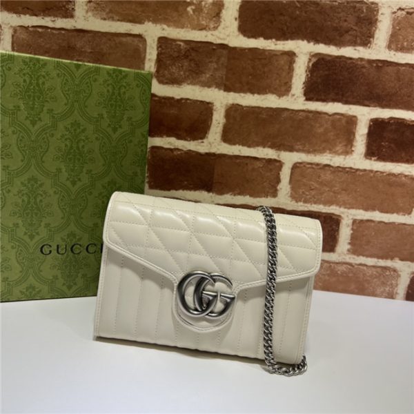 Gucci GG Marmont matelasse Mini Bag 474575B White