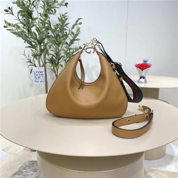 Gucci Attache Large Shoulder Bag 702823 Dark Orange Leather