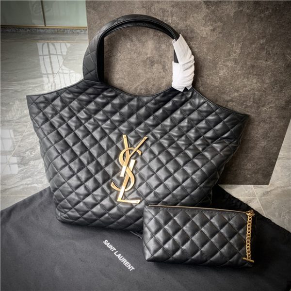 YSL Icare Maxi Shopping Bag 698651 Black