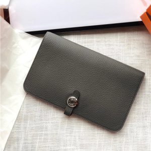 Hermes Dogon Passport Long Wallet 1115 Anthracite