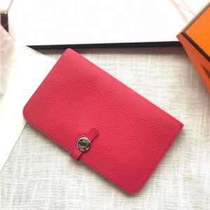 Hermes Dogon Passport Long Wallet 1115 Hot Pink