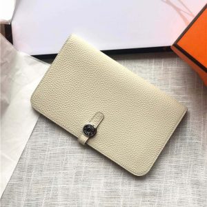 Hermes Dogon Passport Long Wallet 1115 Ivory