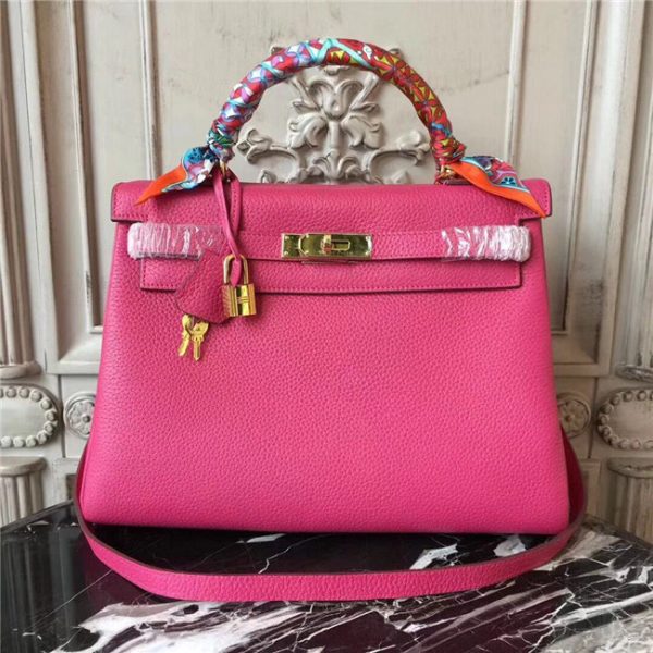 Hermes Kelly bag 32cm Hot Pink w/Gold