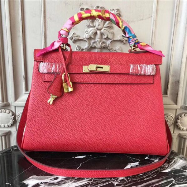 Hermes Kelly bag 32cm Red w/Gold