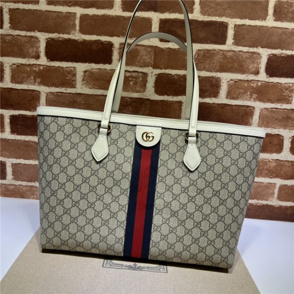 Gucci Ophidia Medium Tote With Web 631685 White