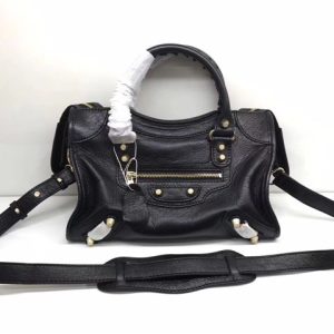 Balenciaga Classic Small Lambskin City Tote Bag 436 Black