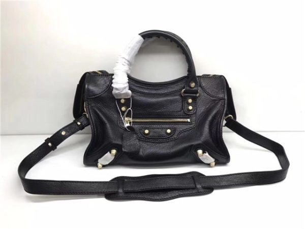 Balenciaga Classic Small Lambskin City Tote Bag 436 Black