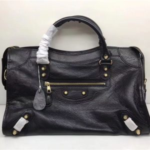 Balenciaga Classic Large Lambskin City Tote Bag 435 Black