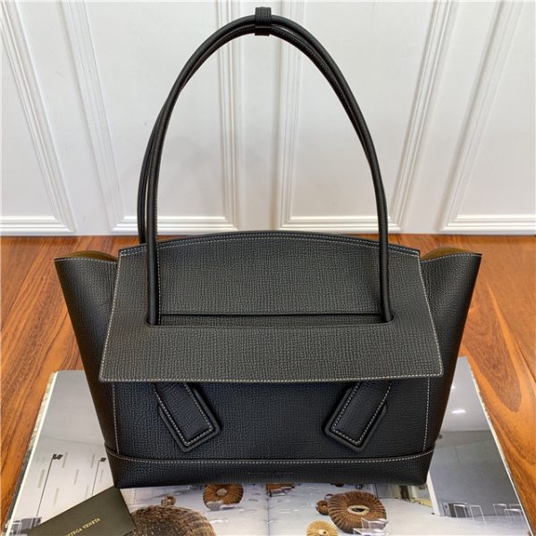 Bottega Veneta Arco 48 Bag 7455 Black Grainy Calfskin