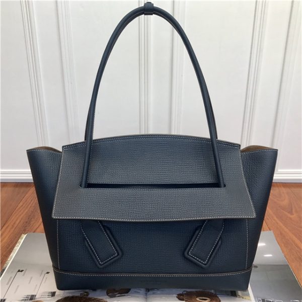 Bottega Veneta Arco 48 Bag 7455 Dark Blue Grainy Calfskin