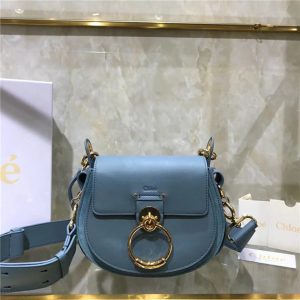 Chloe Small Tess bag 28818 Blue shiny & suede calfskin