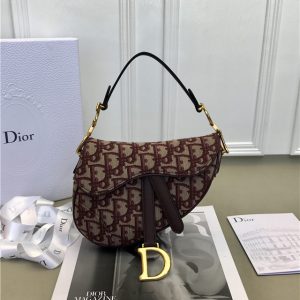 Dior Mini Saddle Bag 44602 Red Canvas