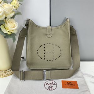 Hermes Evelyne PM Shoulder Bag 1189 Gray Clemence (Original leather)